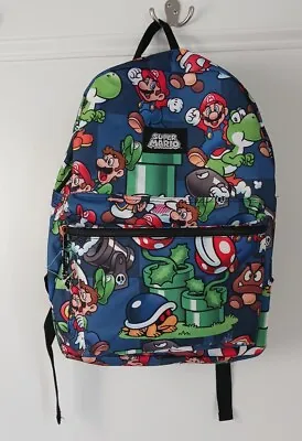 Nintendo Super Mario 16  Backpack Blue  All Over Print All Characters • $9.95