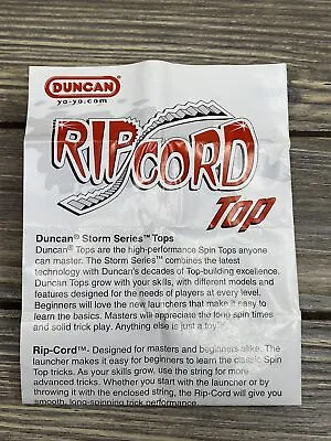 Vintage Duncan Yoyo Wizzer Spinning Ripcord Top Replacement Instructions • $7.49