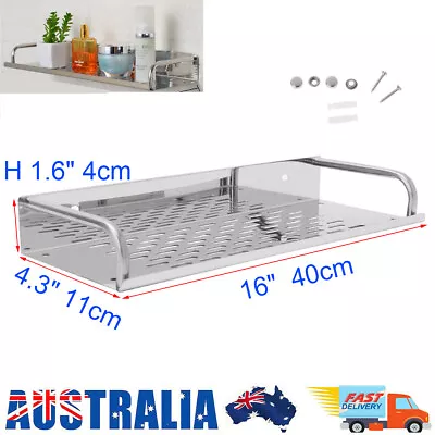 40cm Stainless Steel Kitchen Bathroom Shower Shelf Basket Rack Wall Mounted • $15.99