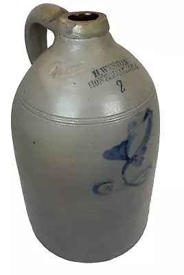 Rare Antique 2 Gallon Stoneware H. Weston Honesdale PA Jug With Cobalt Design • $295