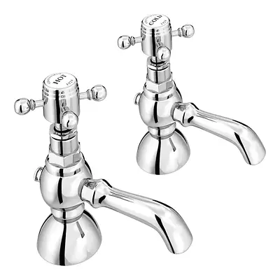 Victorian Plumbing Chatsworth 1928 Traditional Crosshead Pillar Basin Taps • £59.99