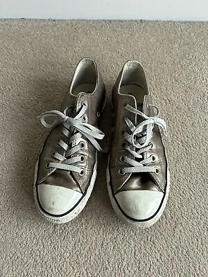 Metallic Leather Converse Trainers - Size Uk 6 / Eur 39 • £15
