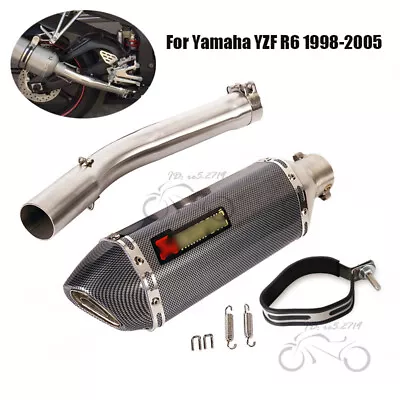 Slip For Yamaha YZF R6 1998-2005 Exhaust System Escape Tips 370mm Mid Link Pipe • $148.16