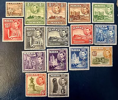 Malta 191-200 / 1938-1943 KGVI Stamps / Incomplete Set / MNH & MLH • $12