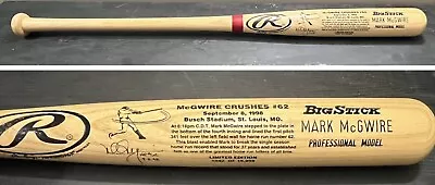 Mark McGwire 1998 62nd Home Run LE Rawlings Adirondack Bat Cardinals 1042/19998 • $75