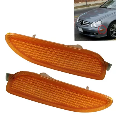 Amber Front Bumper Side Marker Lights Pair Fits For Mercedes Benz W209 CLK Class • $14.83