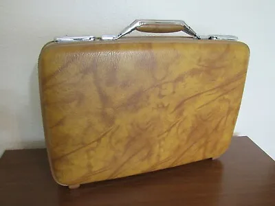 Vintage American Tourister Brown Hard Shell Slim 3 Inch Briefcase With Key • $19.50