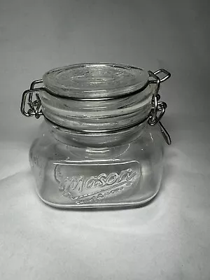 Mason Craft Americana Vintage Style Glass Storage Jar Wire Closure 7.5oz 250 ML • $19.98