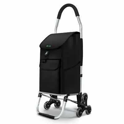 £40.99 • Buy VOUNOT 6 Wheels Aluminium Shopping Trolley Folding Stair Climbing Cart 45L Black