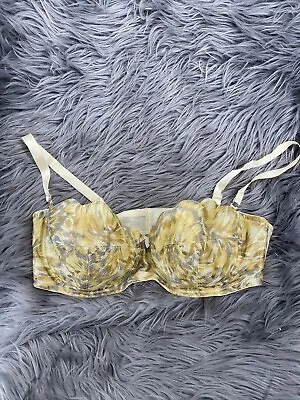 Vintage 42DD Gold Silver Metallic Mermaid Bra Strapless Removable Costume Strip • $6.99