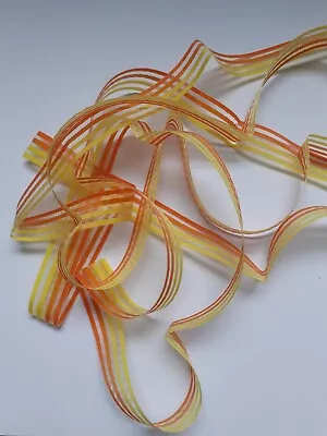 EASTER ORGANZA YELLOW AND 0RANGE RIBBON 3 METRES 20mm EASTER  DECORATION PRESENT • £2.45