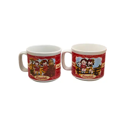 Vtg Campbell's Kids Mugs (2) Coffee Soup Cocoa Four Seasons Ceramic Cups Retro • $12.99