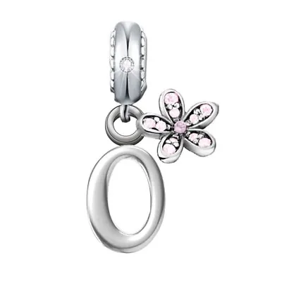 Letter O Name Initial Pink Daisy Flower Charm 💜 Genuine 925 Sterling Silver • £15.99