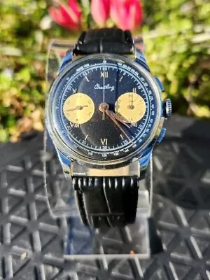 Vtg 1940`s Breitling Chronograph Swiss Venus Mechanical Movement 37mm Mens Watch • $1999.99