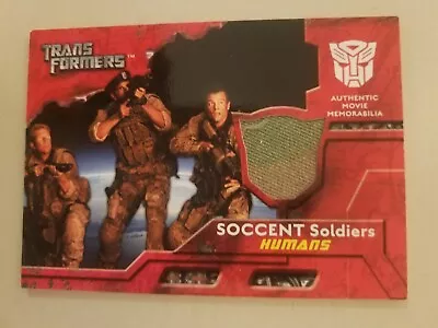 Transformers Authentic Movie Memorabilia Soccent Soldier Uniform Fabric Insert • $17