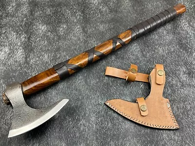 Massive Handmade Carbon Steel Viking Axe Tomahawk Axe Camping Axe W/L/Sheath • $47.99