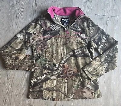 Mossy Oak Break-up Infinity Pink Camouflage Pull Over Sweater 1/4 Zip SMALL • $8