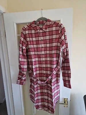 Goodthreads Womens Flannel Belted Shirt Dress Burgundy Plaid Size Extra Small • £0.99