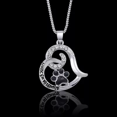 £3.89 • Buy Pet Dog Cat Necklace Pendant Memorial Jewellery Keepsake Always In My Heart Paw