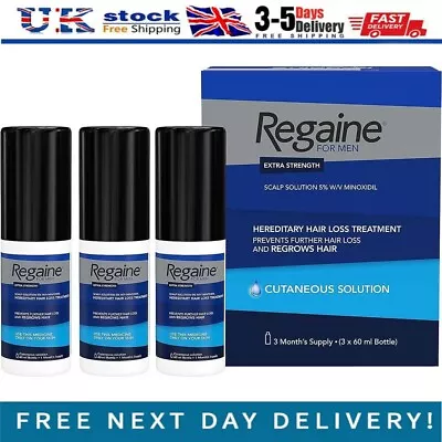 Men's Extra Rogaine Hair Strength 3-mo Regrowth Solution Treatment Revitalizes • £17.44