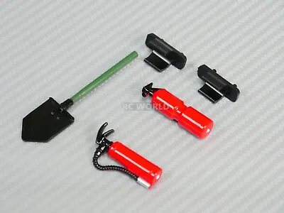 RC 1/10 Scale Truck Accessories MINI FIRE  EXTINGUISHER W/ Holder + Shovel • $7.49