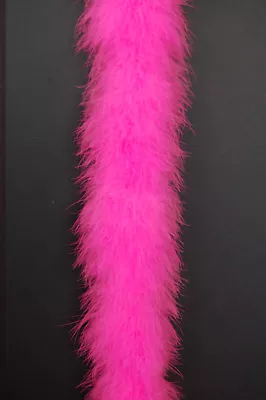 22 Gram MARABOU FEATHER BOA 22 Grams -SHOCKING PINK 2 Yards Bridal/Halloween • $14.12