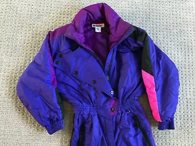 Vintage Ladies Obermeyer Snowsuit Ski Outfit One Piece 12 Small 80's SWEET! • $119.99