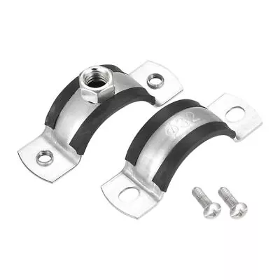 2pcs Galvanized Iron Support Clamp With Nail Heavy Duty Pipe Clamp  PVC • £4.69