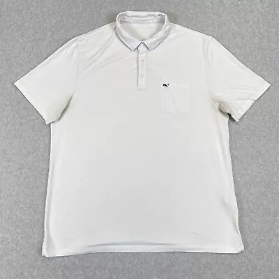 Vineyard Vines Shirt Adult XL White Short Sleeve Edgartown Polo Pocket Men's • $12.59