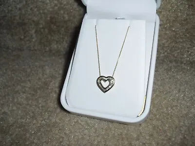DISNEY NA HOKU 14K Yel  Gold .45ct Baguette Diamond Open Heart 18  Necklace $999 • $579