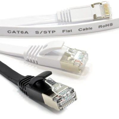 £4.54 • Buy FLAT CAT6A Shielded Ethernet PC Router Cable RJ45 Lot 1m/2m/5m/10m/15m/20m/30m