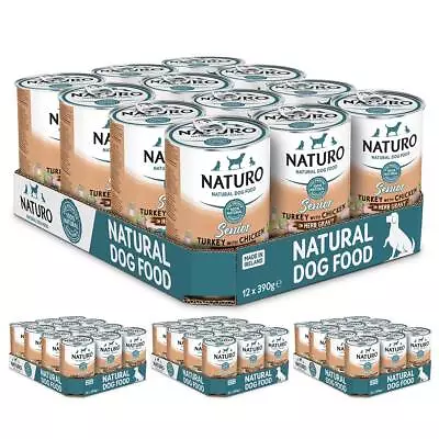 NATURO Senior Grain Gluten Free Turkey With Chicken In Herb Gravy Dog Food 390g • £25.97