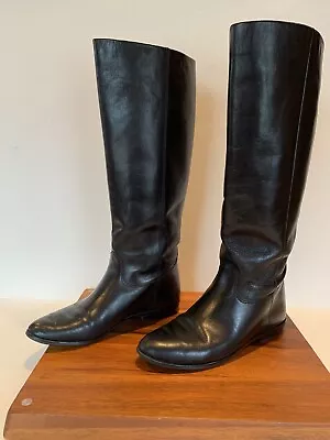 Nine West Woman's Vintage English Riding Style Black Leather Boots Sz 6 VGUC! • $40