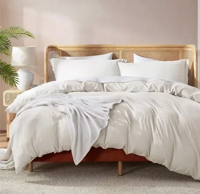 £32.63 • Buy Nestl Off White  Duvet Cover Queen Size - Soft Queen Duvet Cover Set, 3 Piece