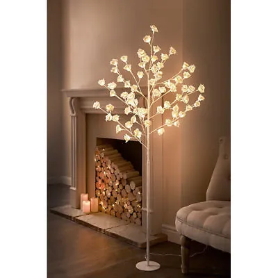£59.99 • Buy Tall Led Rose Tree Light Floor Lamp White Flower Petals Home Decoration