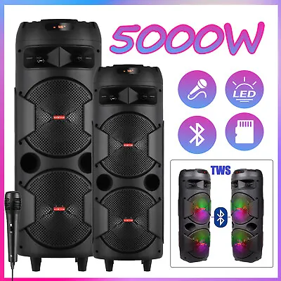 5000W Loud Portable Bluetooth Speaker Sub Woofer Heavy Bass Sound System W/ Mic • $75.99