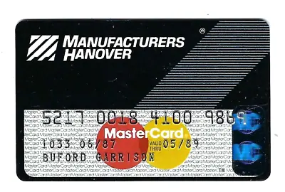 Vintage Manufacturer's Hanover Master Card Credit Card Expired 05/1989 • $1