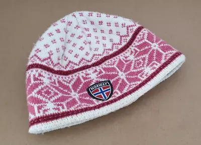 ROKK Norway Beanie Hat One Size Lined Norway Flag Fair Isle • £10