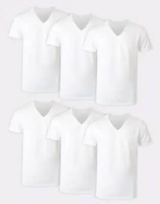 Hanes Men's Undershirt 6-Pack T-Shirt Short Sleeve FreshIQ ComfortSoft V-Neck • $29.89