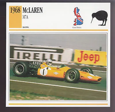 1968 McLaren M7A Denis Hulme Spanish GP Race Car Photo Spec Sheet Info CARD • $3.99