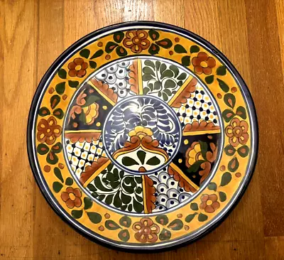 Talavera Mexican Art Pottery Huge Floral 15  Wall Platter Plate Hanging Decor • $59