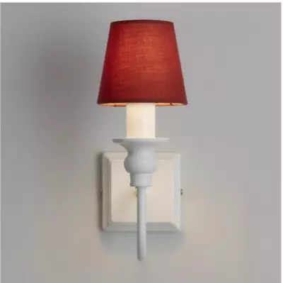 GoodHome Lokombi Dark Red Fabric Dyed Traditional Wall Light Shade (D)10cm E14 • £3.99