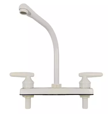 Hi Rise RV Kitchen Sink Faucet Swivel White Camper Trailer Motorhome 9  Spout • $31.85