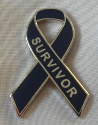 **NEW** Bowel Cancer Survivor Awareness Ribbon Enamel Badge / Brooch.Charity. • £3.99