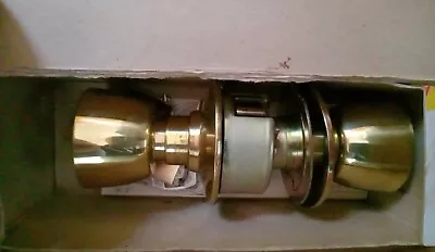Vintage NOS PARKER Bathroom Door Knob Set Polished Brass Retro W/keys  • $25