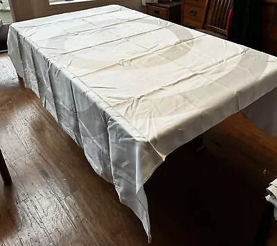 Vtg Monogram White Damask Tablecloth 80 X81  & 11 Napkins Linen Cottagecore • $14.99