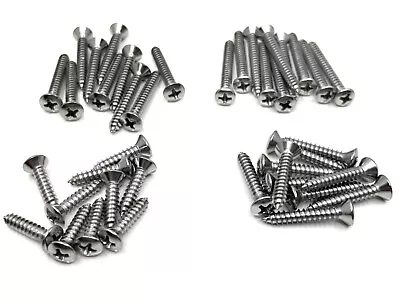 $9 • Buy #8 W/ #8 Head Phillips Oval Head Chrome Automotive Trim Screws Fits Ford 40pcs
