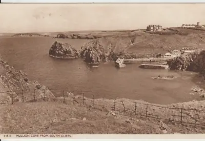 Mullion Cove Lizard Peninsula Cornwall - View From South Cliffs B&w  Postcard • £1.50