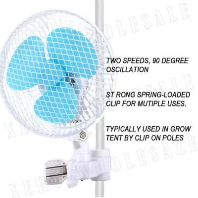 $15.99 • Buy 2 Speed Clip Desk Fan 180mm Quiet Vertical 6  Oscillating Fan Fit Grow Tent Pole