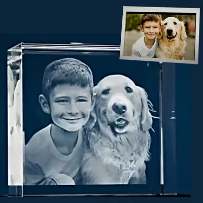 MOTHERS DAY GIFTS Personalized 3D Laser Photo Crystal Engraved Custom Picture • $49.49